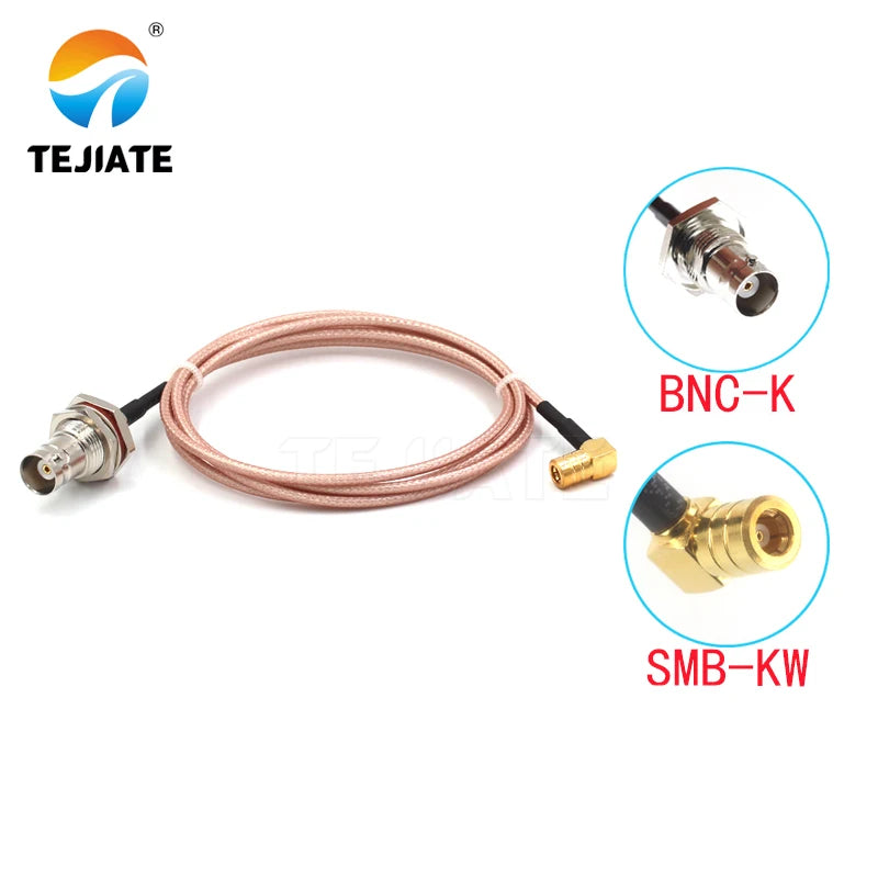 1PCS TEJIATE Adapter Cable SMB To BNC Type SMBKW Convert BNCK 8-90CM 1M 1.5M 2M Length Connector RG316 Wire