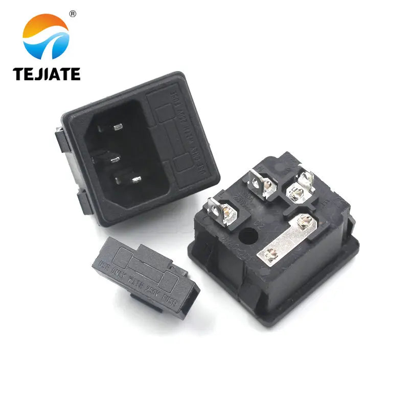 1PCS AC Three-core Plug Three-hole Socket Male/Female Header Charge-line Power-wire Pure Copper