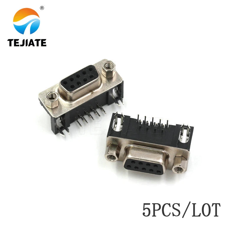 5pcs RS232 DB9 9 Pin Solder Connector DB9 Female Male Serial Port Plastic Potection Shell Cover For VGA Connectors