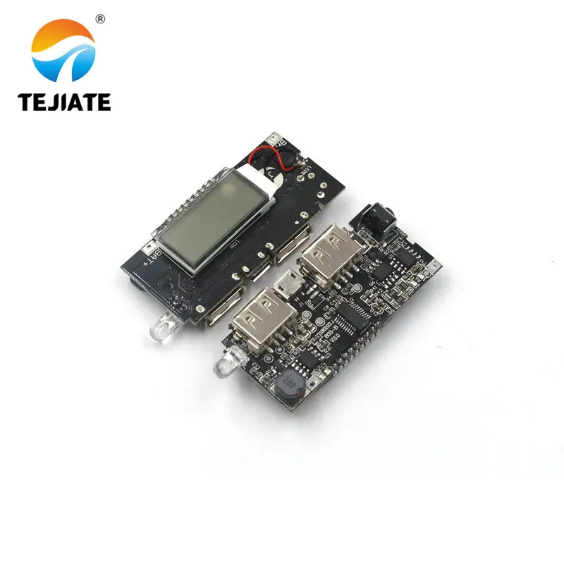 18650 Dual Micro USB 3.7V to 5V 2A Boost Mobile Power Bank DIY 18650 Lithium Battery Charger PCB Board Step Up Module With Led