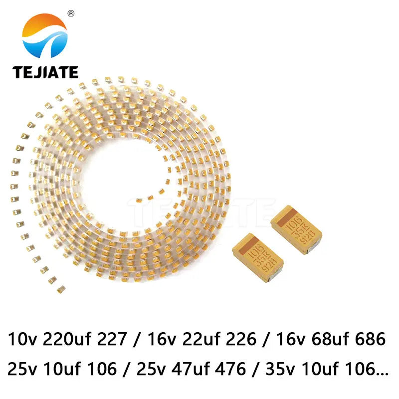 5PCS Tantalum capacitor type C 6032 patch 10V 16V 25V 35V 10uF 1uF 106 2.2UF 3.3UF 4.7UF 22UF
