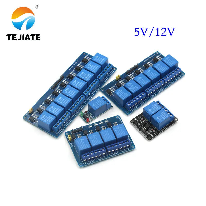 5V/12V 1 2 4 6 8 channel relay module with optocoupler. Relay Output 1 /2 /4 /6 / 8 way relay module 12V blue