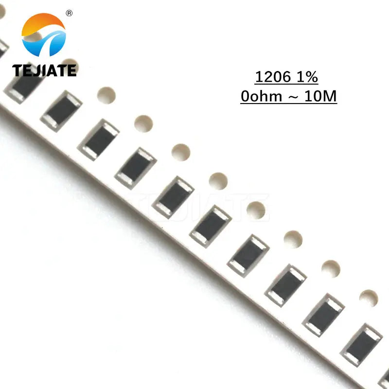 100Pcs 1206 SMD resistor 0R ~ 10M 1/2W 0 1 10 100 150 220 330 ohm 1K 2.2K 10K 100K 0R 1R 10R 100R 150R 220R 330R 470R 510R 1M