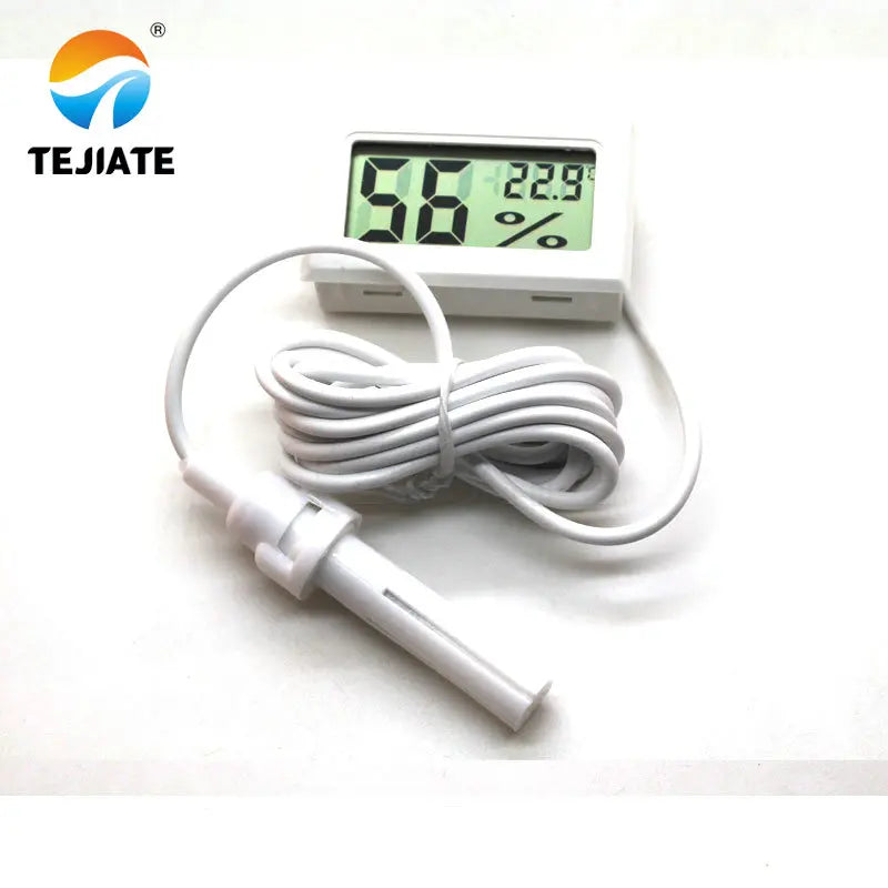 White/Black Mini Digital Thermometer Hygrometer Temperature Humidity Moisture Sensor Meter Thermal Tester Detector 1.5M