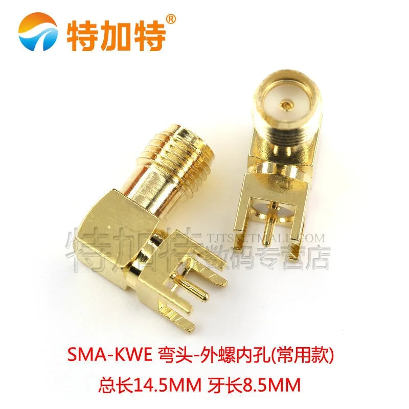 10pcs SMA female Thru Hole plug Right Angle 90 DEGREE SMA-KWE PCB Mount connector RF adapter