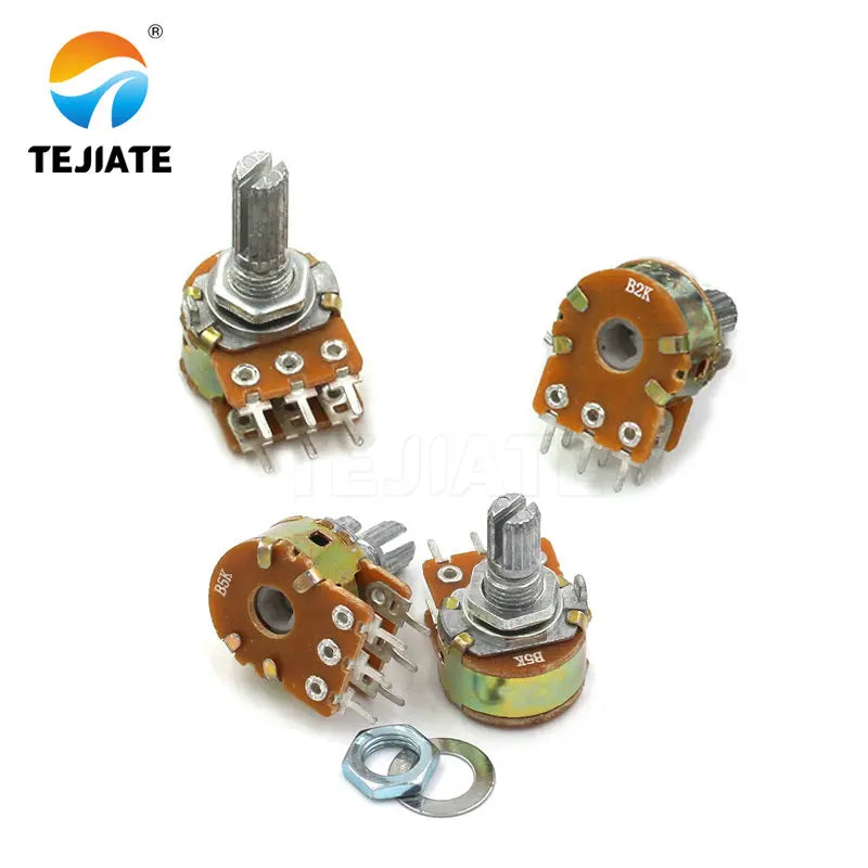 2pcs B1K B2K B5K B10K B20K B50K B100K B250K B500K B1M WH148 6Pin Potentiometer 1K 2K 5K 10K 20K 50K 100K 250K 500K 1M