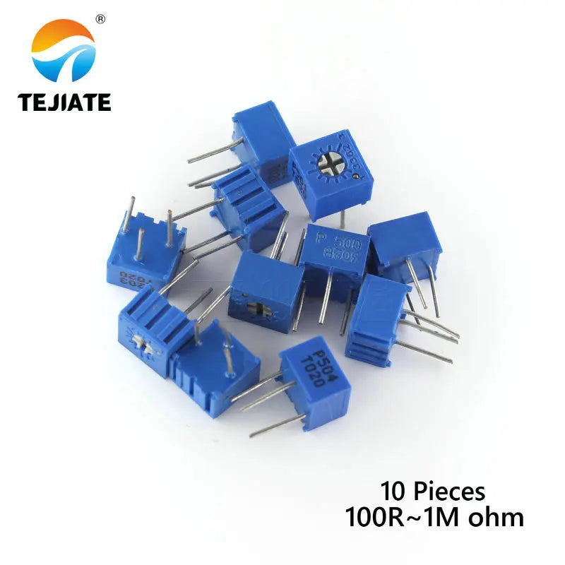 10PCS 3362P 101 201 501 102 202 502 103 203 503 104 204 504 105 Trimpo Trimmer Potentiometer 3362 500R 1K 2K 5K 10K 20K 50K 100K