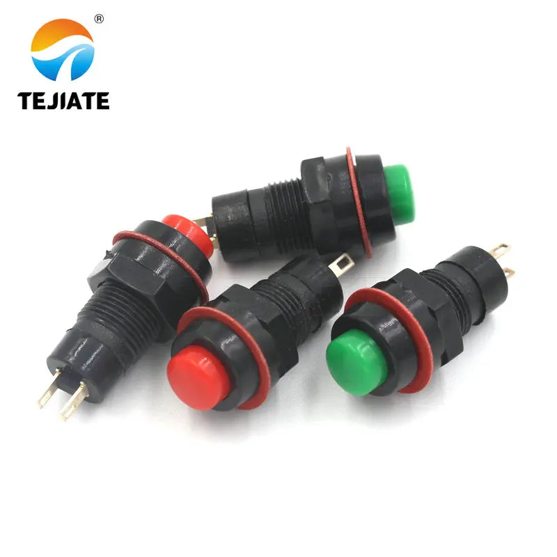 5 pcs/lot DS-211/213 10mm Self-locking 250V 1A Push Button Switch Round Switch Bouton Poussoir Metal Lockless Reset Interrupteur