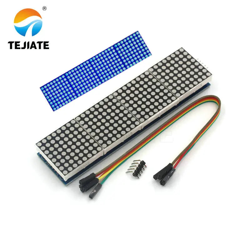 MAX7219 Dot Matrix Module For Arduino Microcontroller 4 In One Display with 5P Line 4 in 1 Control Drive LED Display Module