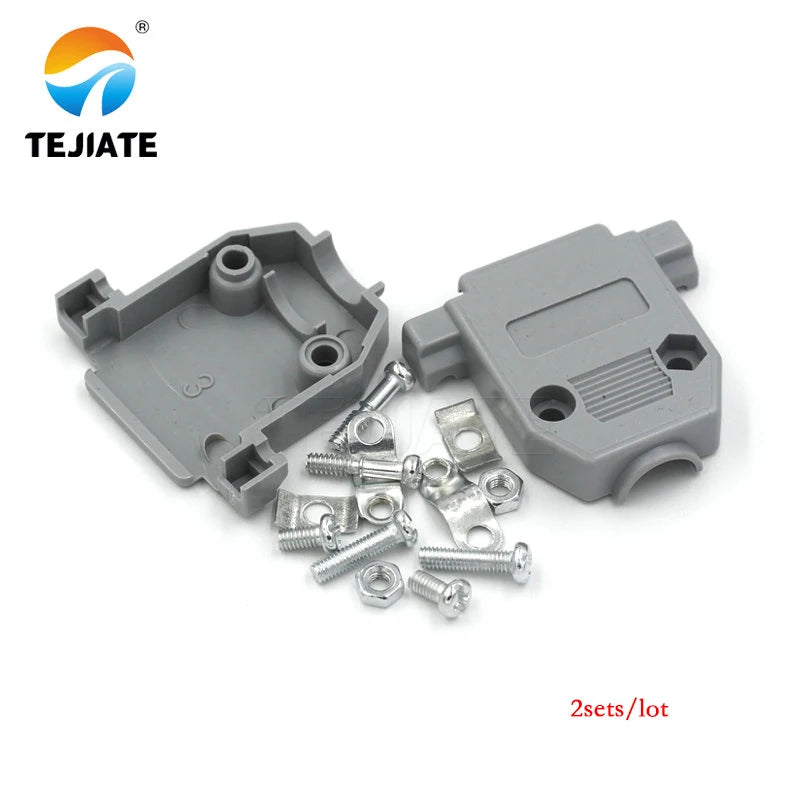 DB15 15P Parallel Port 15 Pin Male Female Wire Solder Connector Socket Plug VGA Adapter Matel Plastic Potection Shell Cover