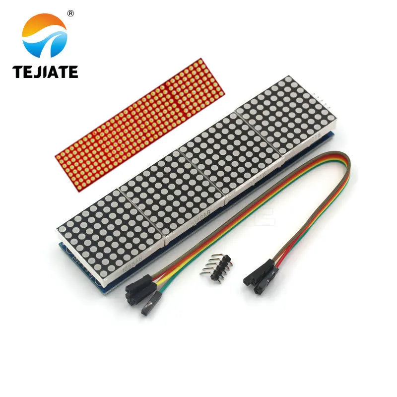MAX7219 Dot Matrix Module For Arduino Microcontroller 4 In One Display with 5P Line 4 in 1 Control Drive LED Display Module