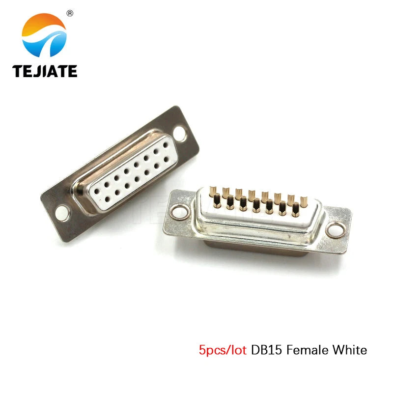 DB15 15P Parallel Port 15 Pin Male Female Wire Solder Connector Socket Plug VGA Adapter Matel Plastic Potection Shell Cover