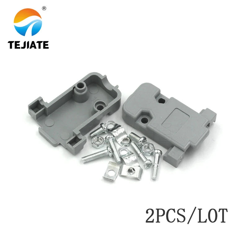 5pcs RS232 DB9 9 Pin Solder Connector DB9 Female Male Serial Port Plastic Potection Shell Cover For VGA Connectors