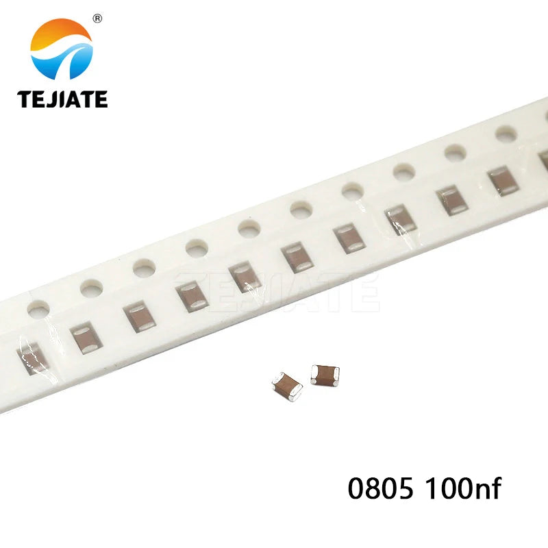 100pcs 100nF X7R Error 10% 50V 0805 0.1UF 104 SMD Thick Film Chip Multilayer Ceramic Capacitor