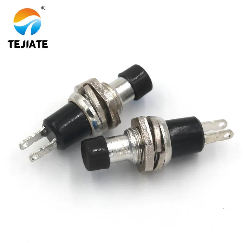 10pcs/lots Self reset Switch 7mm Thread Multicolor 2 Pins Momentary Push Button Switch PBS-110
