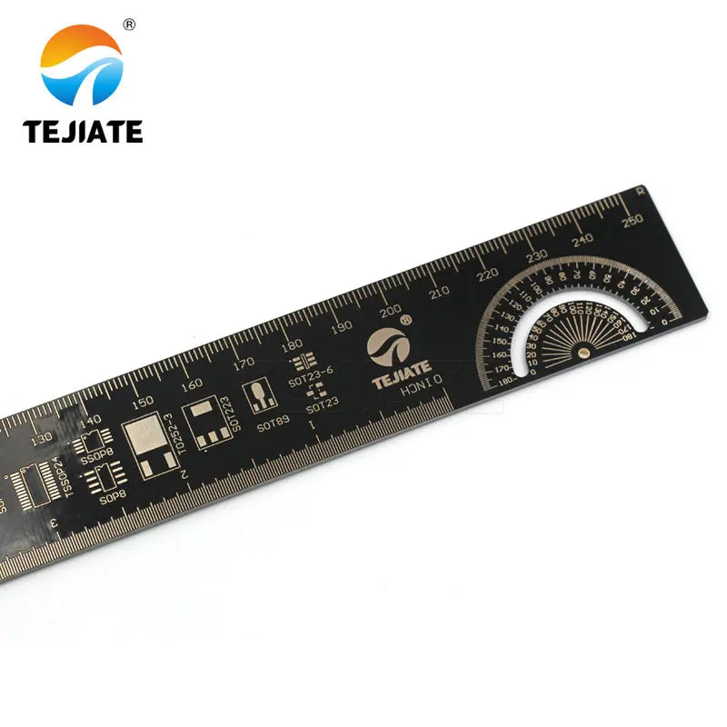 1Set 15cm 20cm 25cm Multifunctional PCB Ruler Measuring Tool Resistor Capacitor Chip IC SMD Diode Transistor Package 180 Degrees