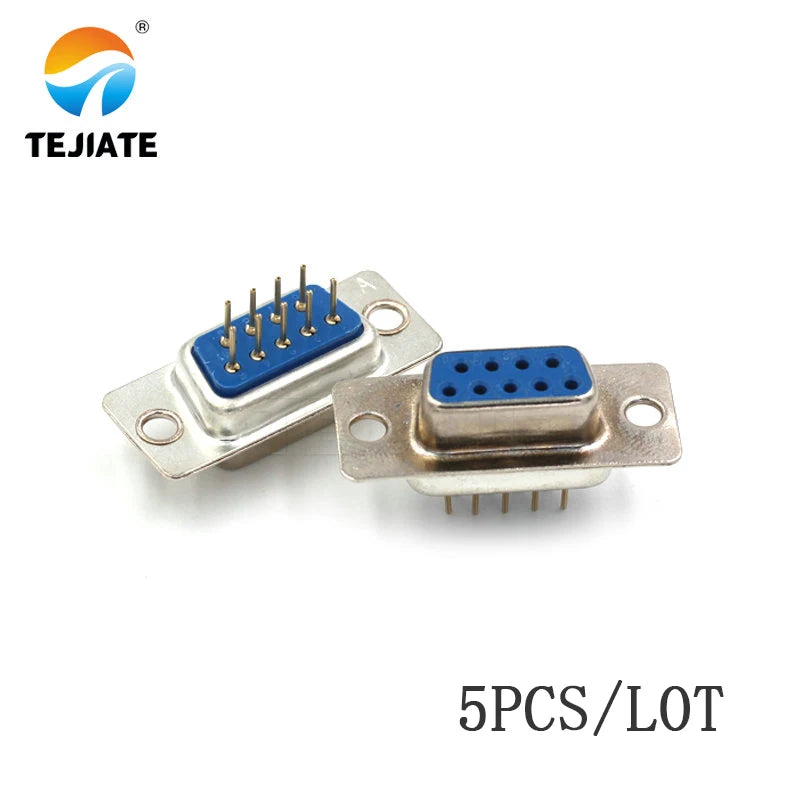 5pcs RS232 DB9 9 Pin Solder Connector DB9 Female Male Serial Port Plastic Potection Shell Cover For VGA Connectors