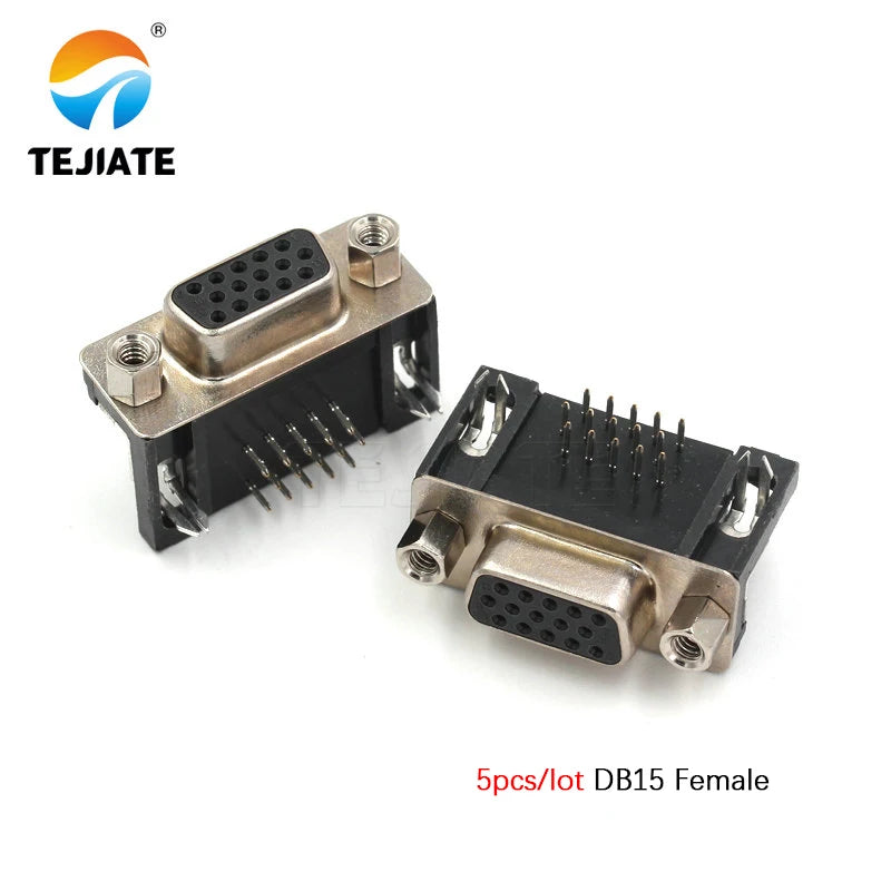 DB15 15P Parallel Port 15 Pin Male Female Wire Solder Connector Socket Plug VGA Adapter Matel Plastic Potection Shell Cover