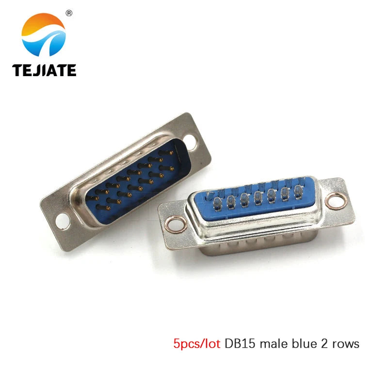 DB15 15P Parallel Port 15 Pin Male Female Wire Solder Connector Socket Plug VGA Adapter Matel Plastic Potection Shell Cover