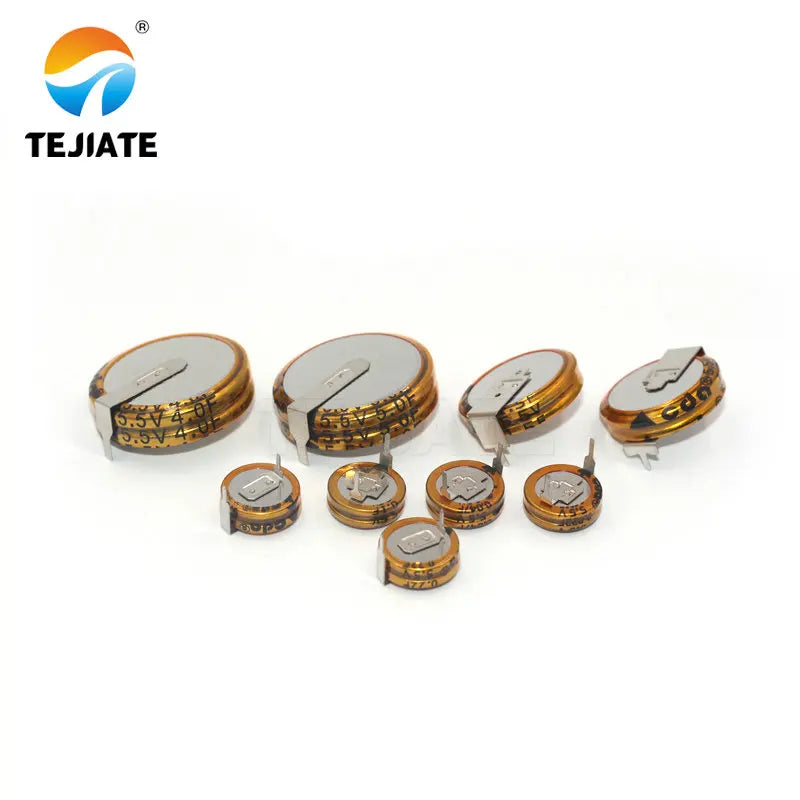 2PCS 5.5V 4F H Style Horizontal Super Capacitor Farah Capacitor Double Layer Capacitor Low ESR Fast Charge Long Life
