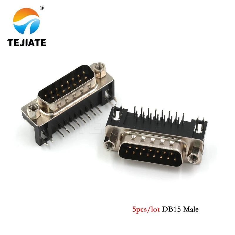 DB15 15P Parallel Port 15 Pin Male Female Wire Solder Connector Socket Plug VGA Adapter Matel Plastic Potection Shell Cover