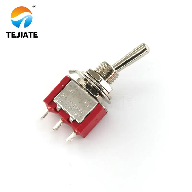 5Pcs Red High Quality Toggle Switch Mini Rocker Switches MTS-202 ON/ON DPDT 2P2T Latching 2A 250VAC 6 Pin With Solder Terminal