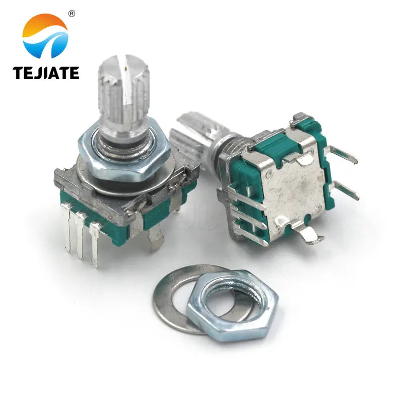 10pcs Rotary encoder,code switch/EC11/ audio digital potentiometer,with switch,5Pin, handle length 15mm