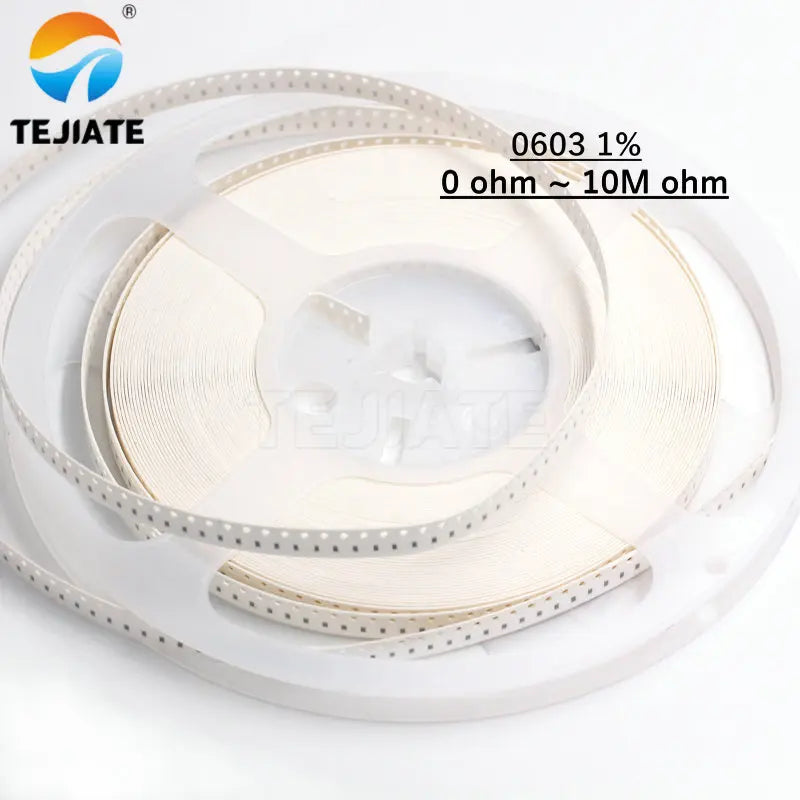 100pcs 0603 SMD 1/10W chip resistor 1%  resistors 0ohm ~ 10M 0R 1K 4.7K 4K7 10K 100K 1M 100 220 330 ohm 0R 1R 10R 100R 220R 330R
