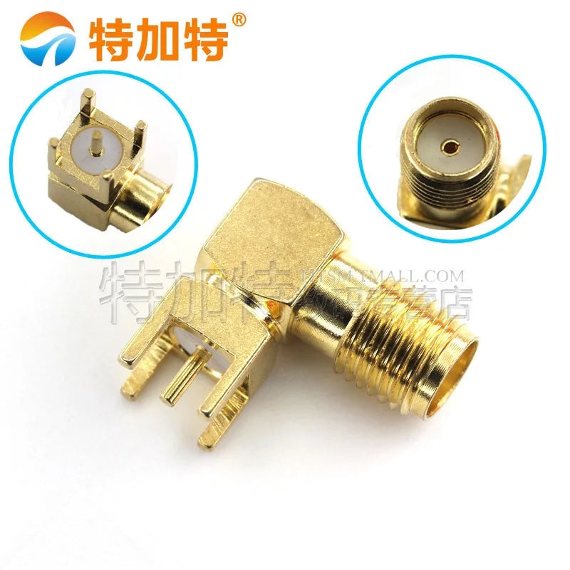 10pcs SMA female Thru Hole plug Right Angle 90 DEGREE SMA-KWE PCB Mount connector RF adapter