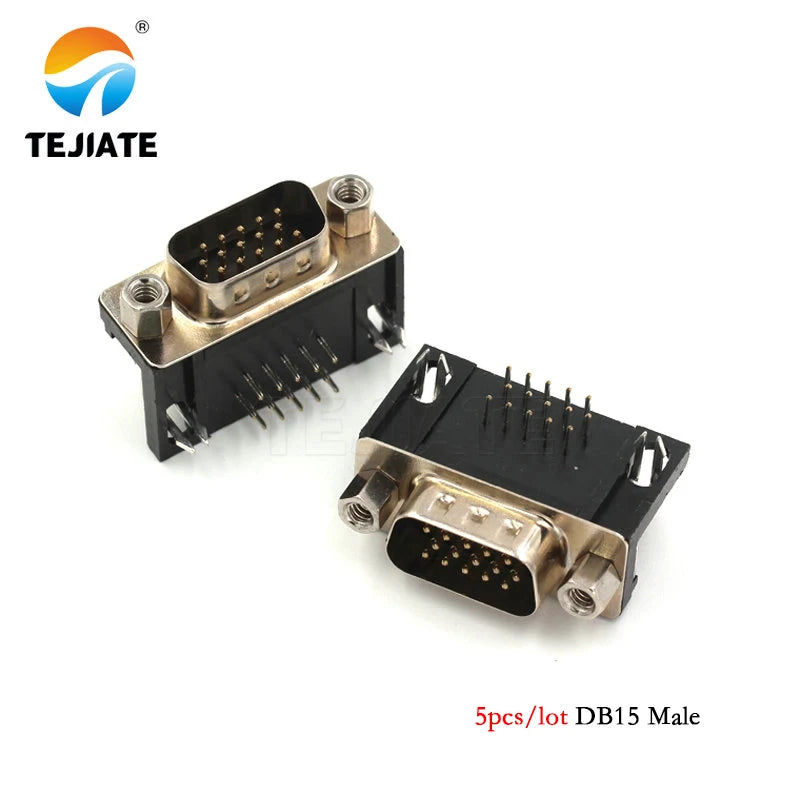 DB15 15P Parallel Port 15 Pin Male Female Wire Solder Connector Socket Plug VGA Adapter Matel Plastic Potection Shell Cover