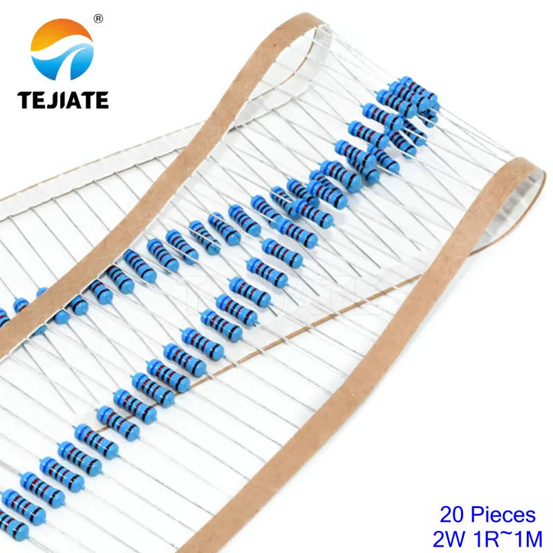 200pcs 2W Metal film resistor 1% 1R ~ 1M 2.2R 4.7R 10R 22R 47R 100R 220R 470R 1K 10K 100K 2.2 4.7 10 22 47 100 220 470 ohm