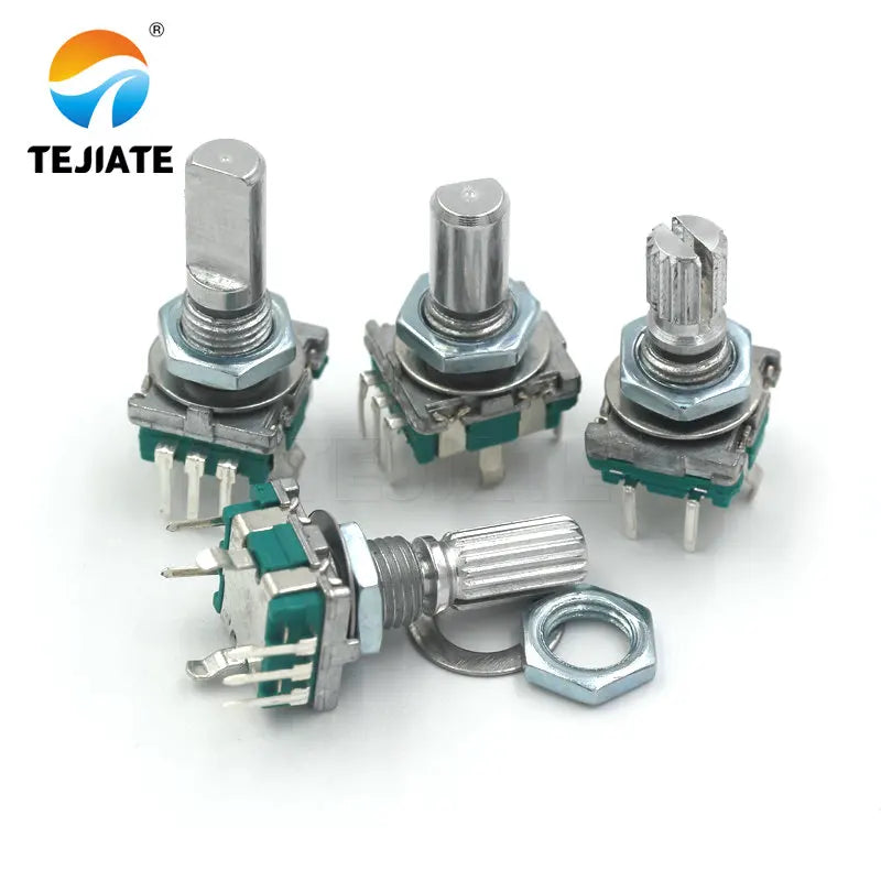 10PCS Half / Plum axis rotary encoder, handle length 15mm / 20mm code switch/ EC11 / digital potentiometer with switch 5Pin