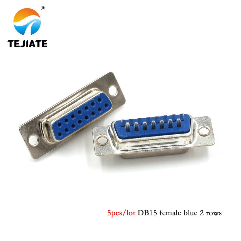 DB15 15P Parallel Port 15 Pin Male Female Wire Solder Connector Socket Plug VGA Adapter Matel Plastic Potection Shell Cover