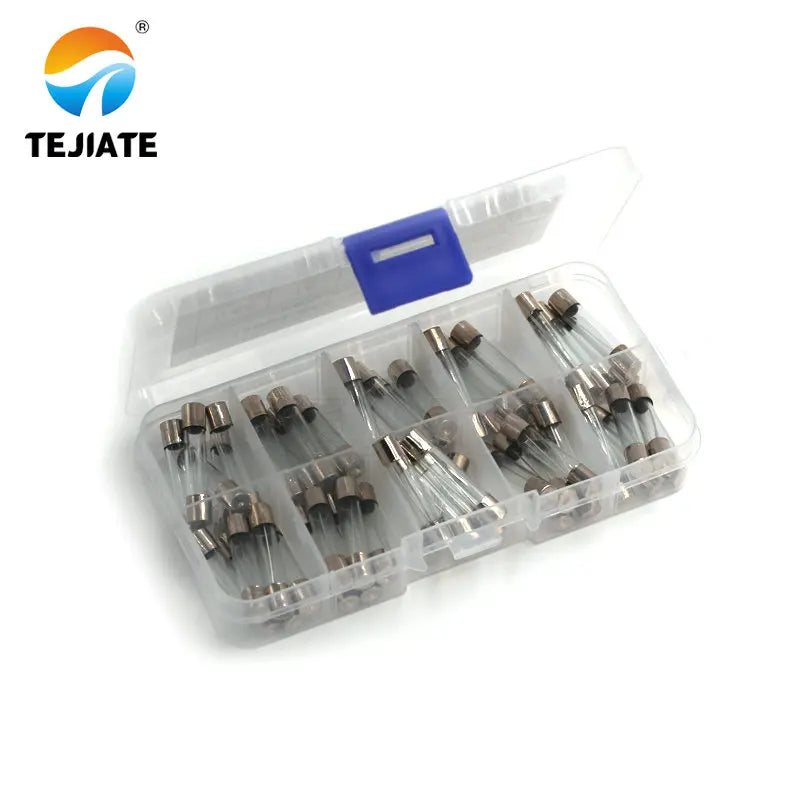 50Pcs/lot 6*30mm Quick Blow Glass Tube Fuse Assorted Kit Fast Blow Glass Fuses 250V 0.5A, A 2A 3A 5A 8A 10A 15A 20A 30A