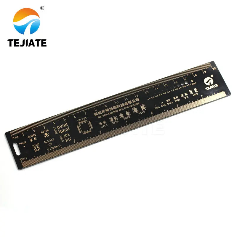 1Set 15cm 20cm 25cm Multifunctional PCB Ruler Measuring Tool Resistor Capacitor Chip IC SMD Diode Transistor Package 180 Degrees