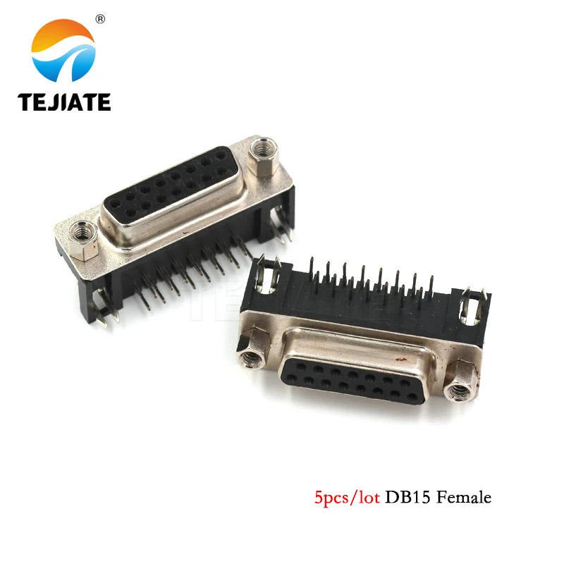 DB15 15P Parallel Port 15 Pin Male Female Wire Solder Connector Socket Plug VGA Adapter Matel Plastic Potection Shell Cover
