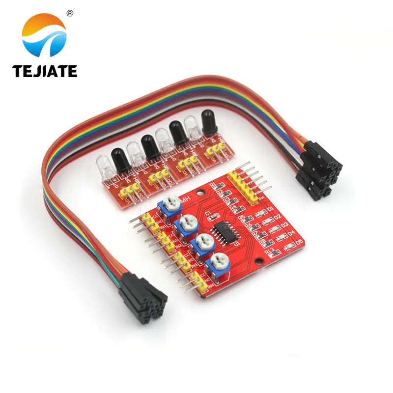 Four Road 4 Channel Infrared Detector Tracking Transmission Line Obstacle Avoidance Sensor Module for Diy Car Robot