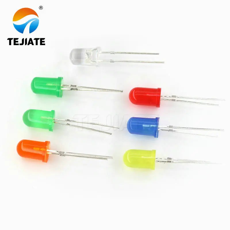 7Colors 100PCS F5 5mm LED diode Light Assorted Kit Red Green Yellow Blue White Mixed Color light LED DIY kit