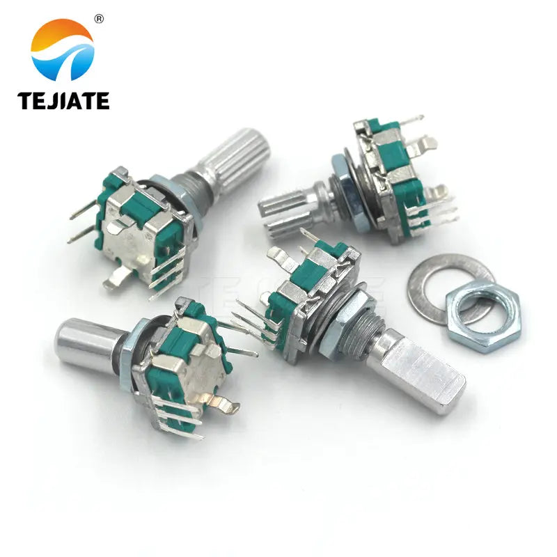 10PCS Half / Plum axis rotary encoder, handle length 15mm / 20mm code switch/ EC11 / digital potentiometer with switch 5Pin