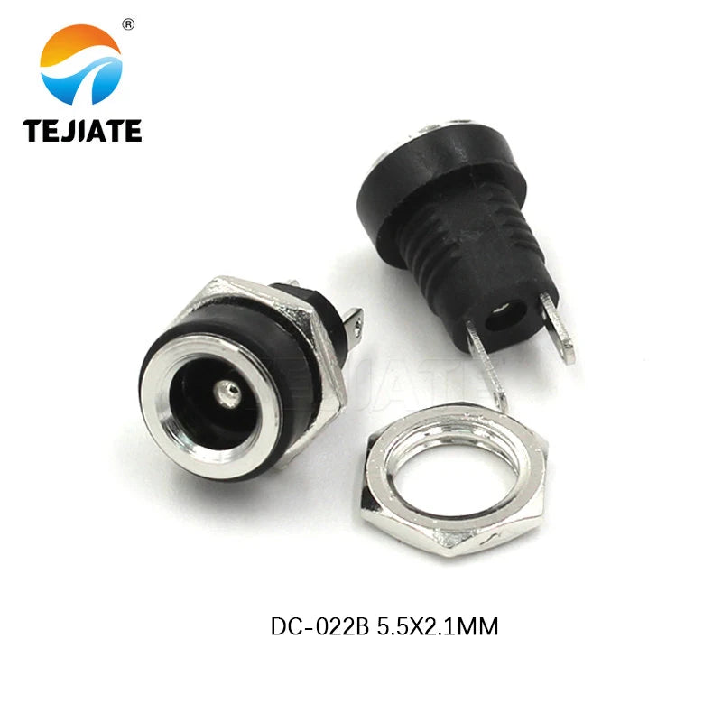 10PCS DC Power Connector pin 2.1x5.5mm Female Plug Jack + Male Plug Jack Socket Adapter DC-022B 5.5X2.5MM