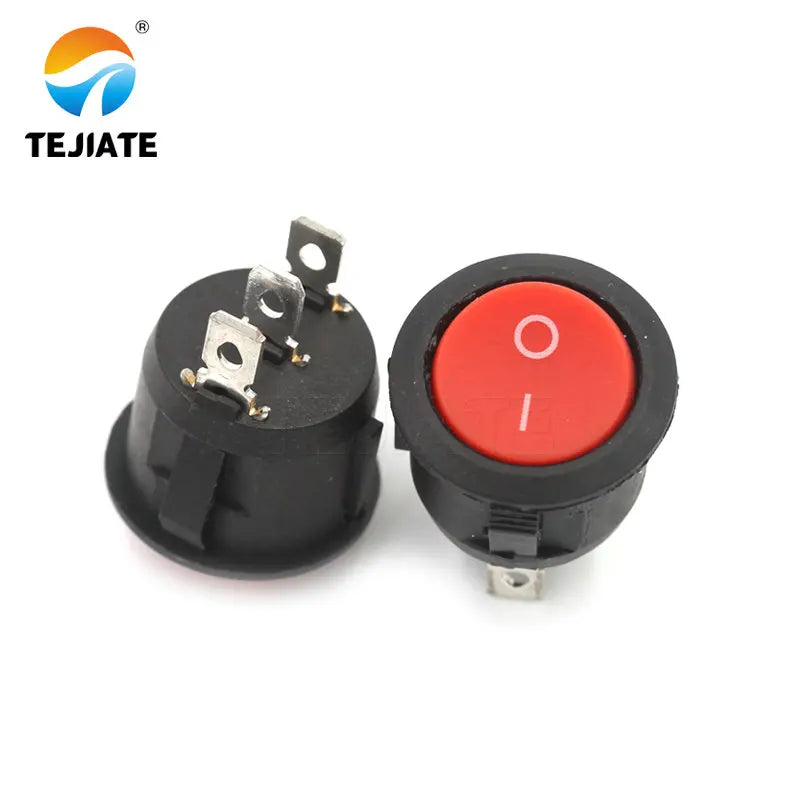 5PCS Ship Type Power Switch Boat Shaped Round Rocker Switch 2/3/4 Feet Red/Green/White/Black Press button 6A 250V Open Hole 20MM