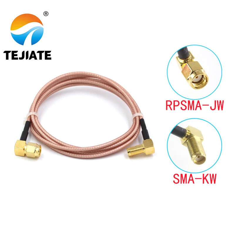 1PCS TEJIATE Adapter Cable SMA To RPSMA SMA-KW Convert RPSMA-JW 8-90CM 1M 1.5M 2M Length Connector RG316 Wire