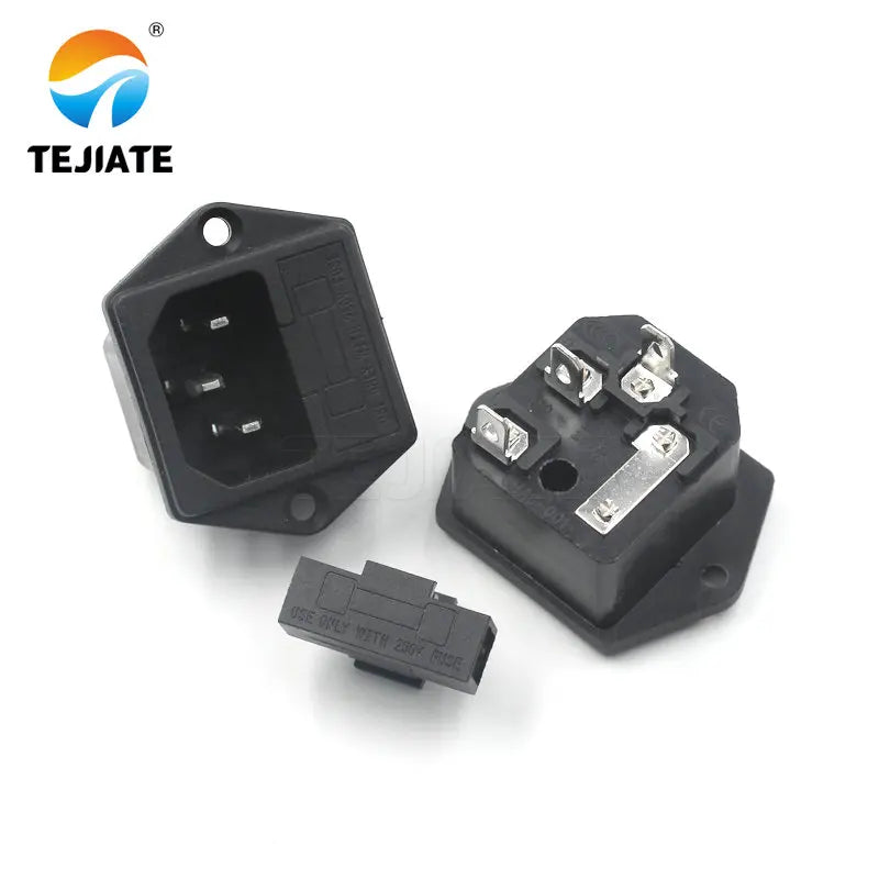 1PCS AC Three-core Plug Three-hole Socket Male/Female Header Charge-line Power-wire Pure Copper