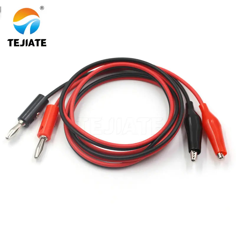 1PCS Double Header Alligator Clip Banana Plug To Alligator Clip With Wire Power Test  Wireway Connecting Line Red/Black