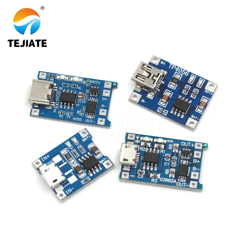 10Pcs MINI Micro USB 5V 1A 18650 TP4056 Lithium Battery Charger Module Charging Board With Protection Dual Functions 1A Li-ion