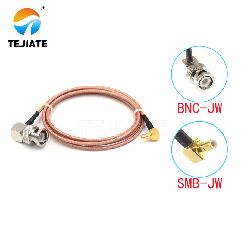 1PCS TEJIATE Adapter Cable BNC To SMB Type BNCJW Convert SMBJW 8-90CM 1M 1.5M 2M Length Connector RG316 Wire