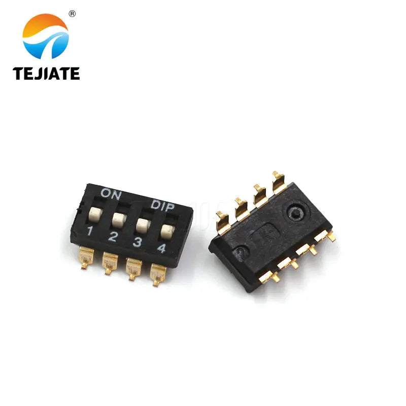 5PCS Toggle Switch Patch Flat Pulling DIP Snap Switches 2.54MM 1/2/3/4/5/6/8/10P Black Dial Address Switch