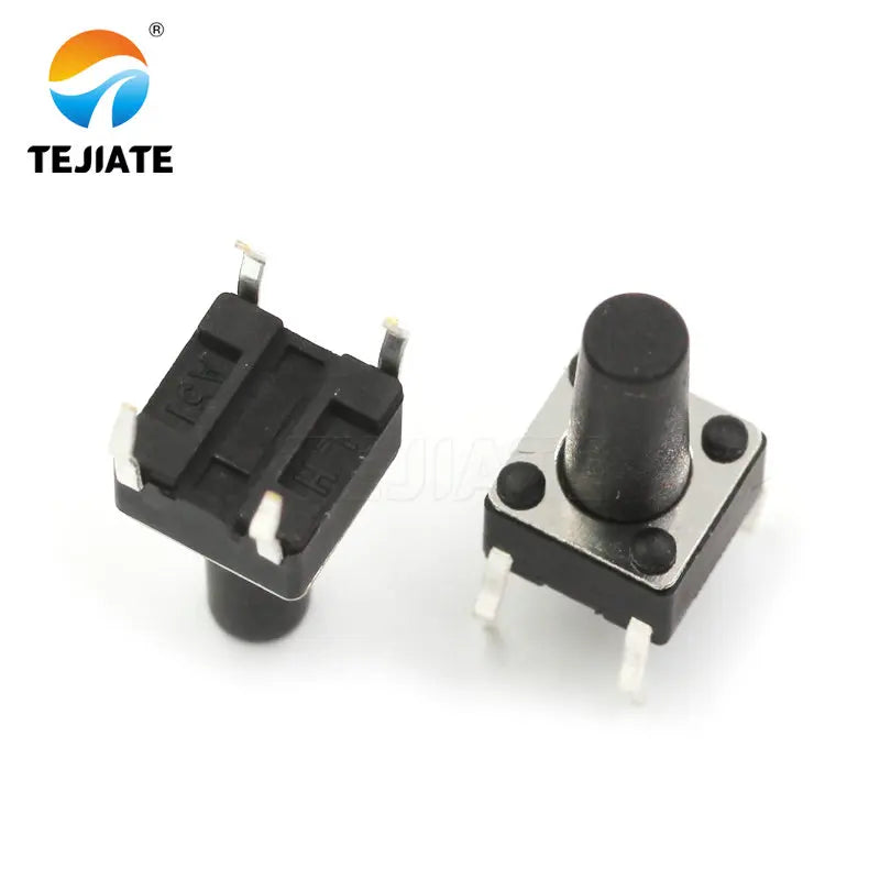 100PCS DIP Microswitch Tact Switch Press-button Switch Vertical Key Switch 6*6*4.3/4.5/5/6/7/7.5/8/9/10/11/12/13MM 4 Feet