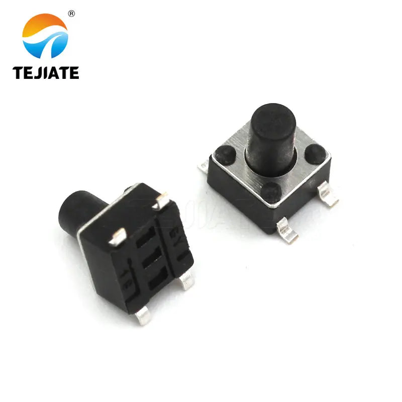 50PCS Touch-key Switch Push Button Switch Vertical/Patch 4 Feet 4.5mm*4.5mm*3.8/4.3/4.5/5/6/7mm Direct Insert Fret Microswitch