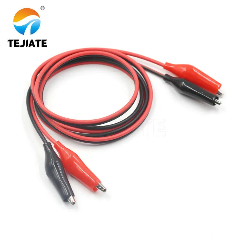 1PCS Double Header Alligator Clip Banana Plug To Alligator Clip With Wire Power Test  Wireway Connecting Line Red/Black